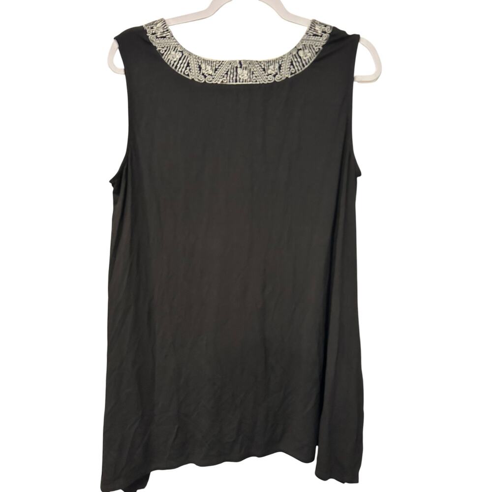 Adrianna Papell Black White NWT Sleeveless Embroidered Front Size 1X AD1S300277 - Picture 6 of 7